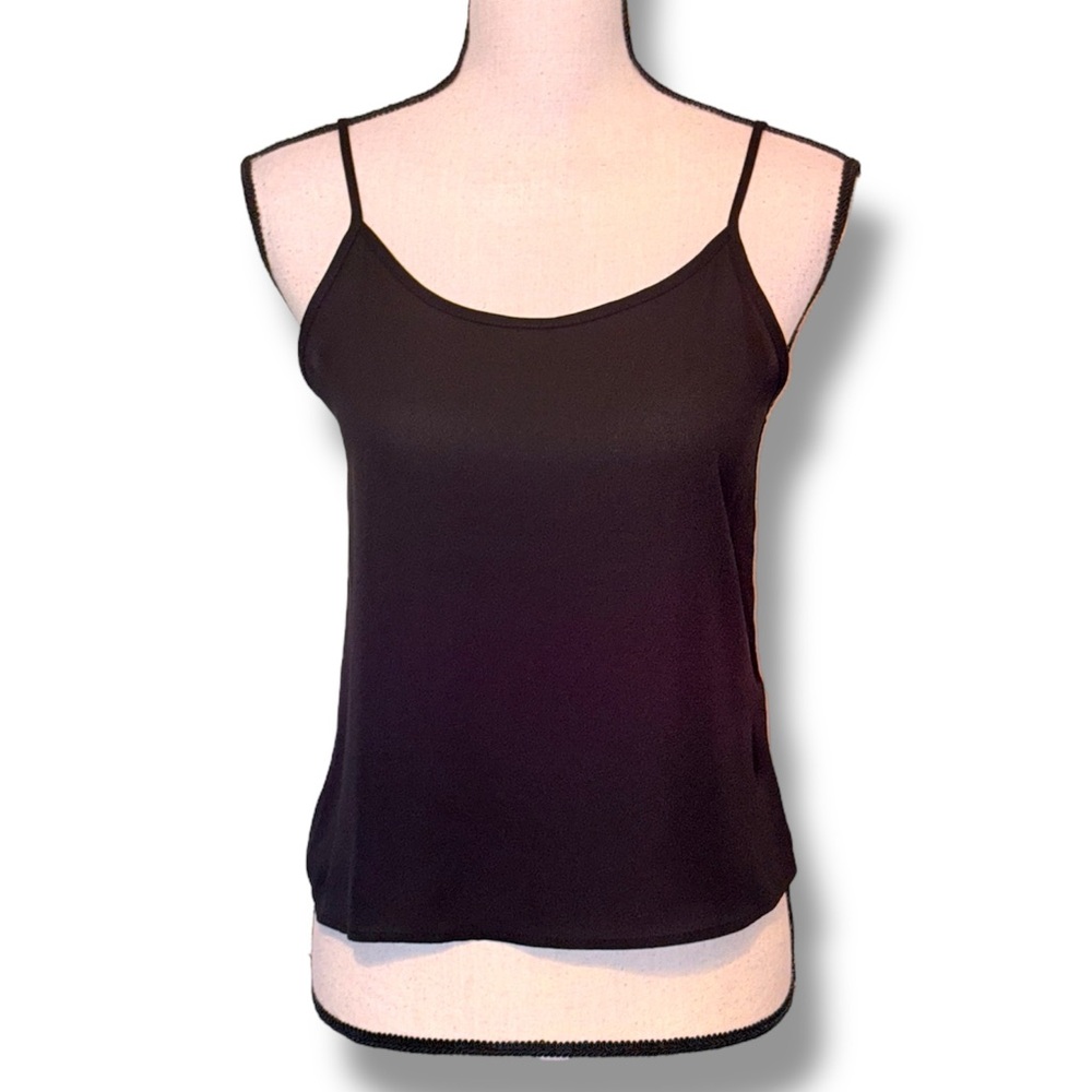 CeCe Black Scoop Neck Camisole Thin Adjustable Straps Size XS